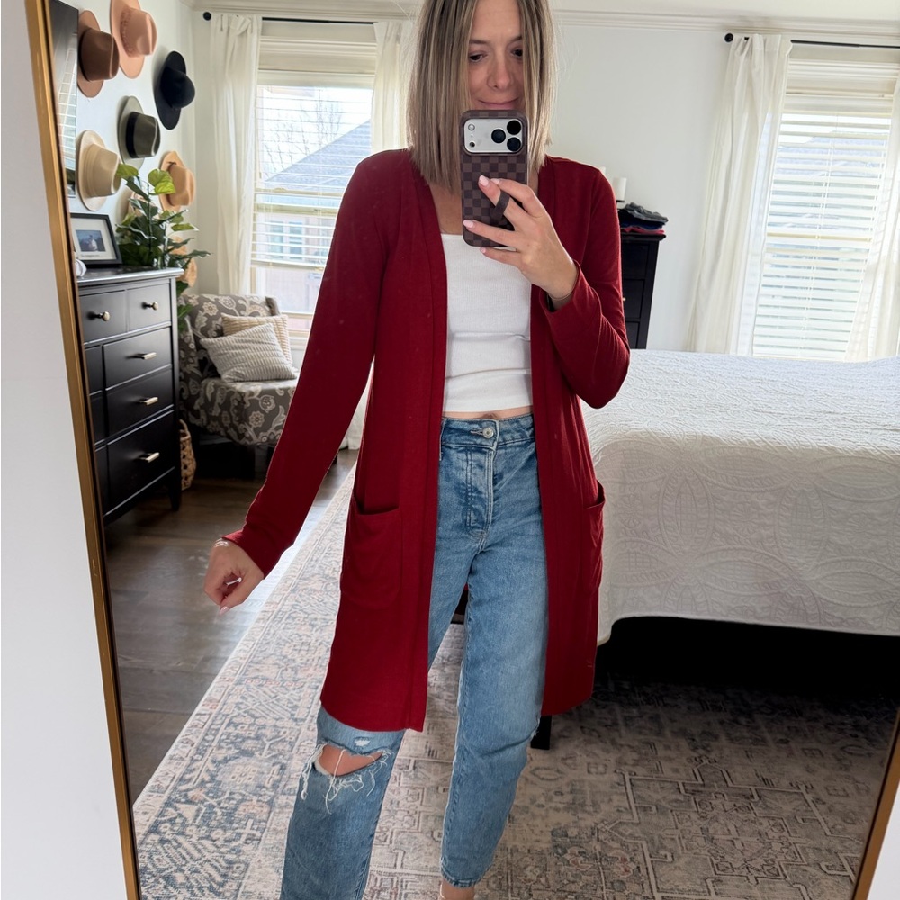 Tickled Teal Red Women's Cardigan